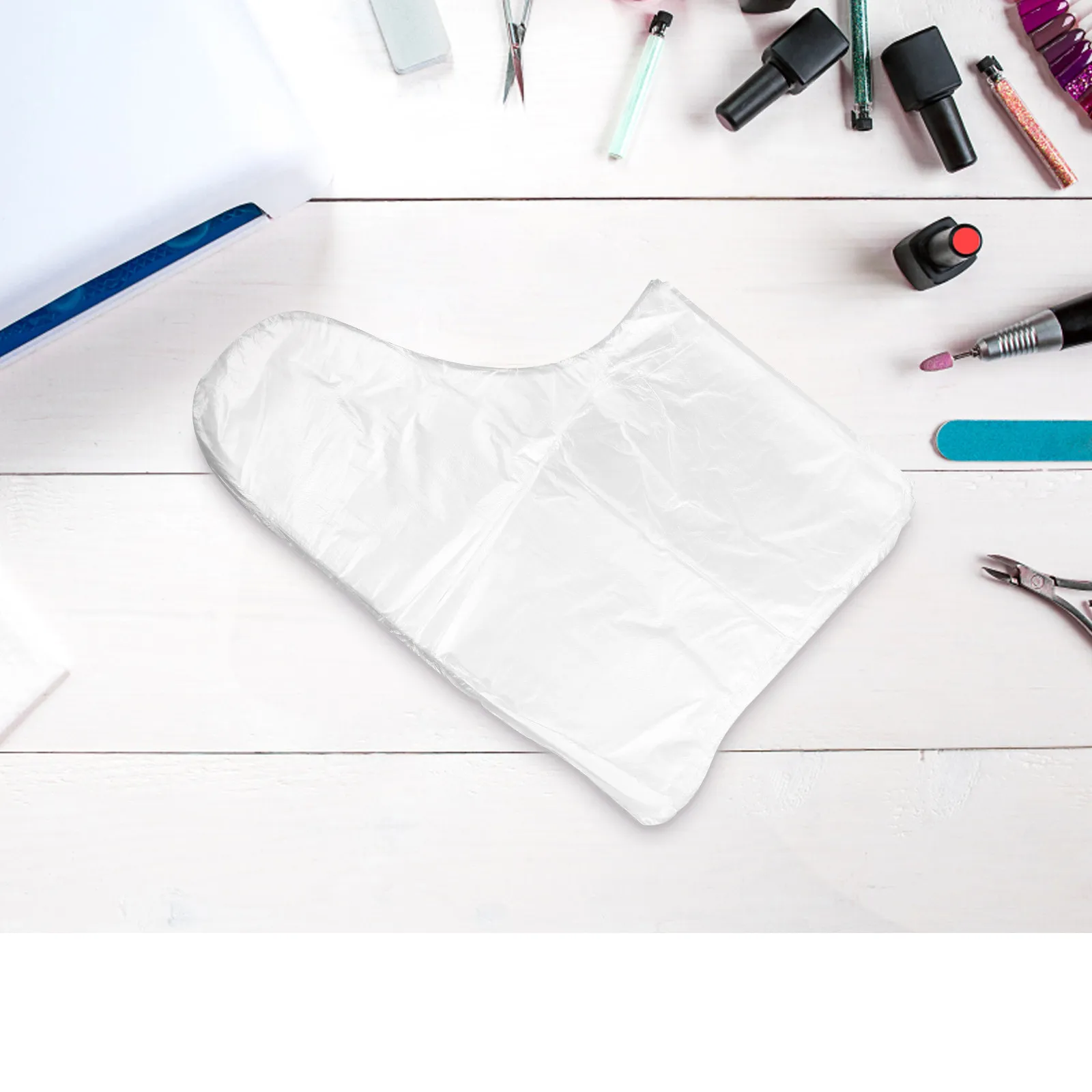 

200Pcs Disposable Transparent Foot Covers Pe Plastic Booties Large Wide Foot Protection for Home Salon Spa Pedicure Therapy