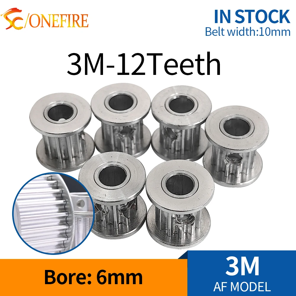 High quality 3M Timing Pulley 12 Teeth Belt Width 10mm 12T 3M Synchronous Wheel Bore 6mm 12Teeth 3D Printer Part