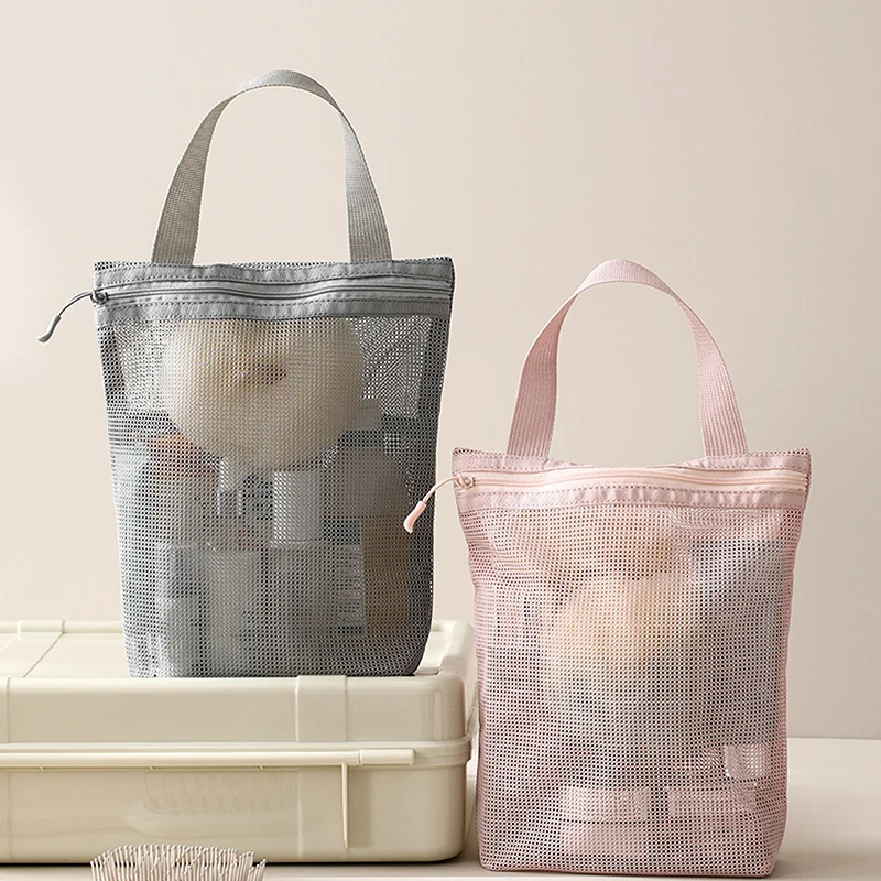 

Mesh Makeup Toiletry Storage Bags Handbags Portable Travel Washing Body Shower Tools Organizer Hanging Cosmetic Organizer Pouch