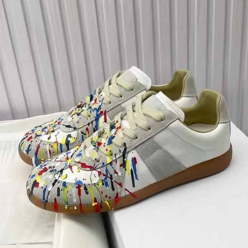 Maden Vintage Patchwork German Trainer Sneakers Unisex Spring and Summer Sports Casual Shoes Lace-up Outdoor Shoes
