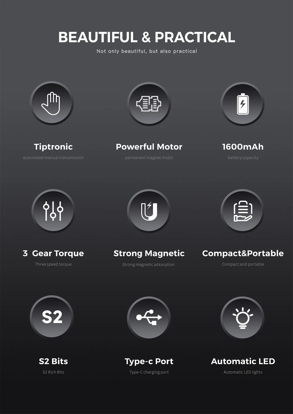 35-in-1 Präzisions-Elektroschraubendreher-Set Magnetisches Kabelloses Reparatur-Werkzeugset für Xiaomi iPhone Samsung Handy Laptop Elektronik – Detail 2