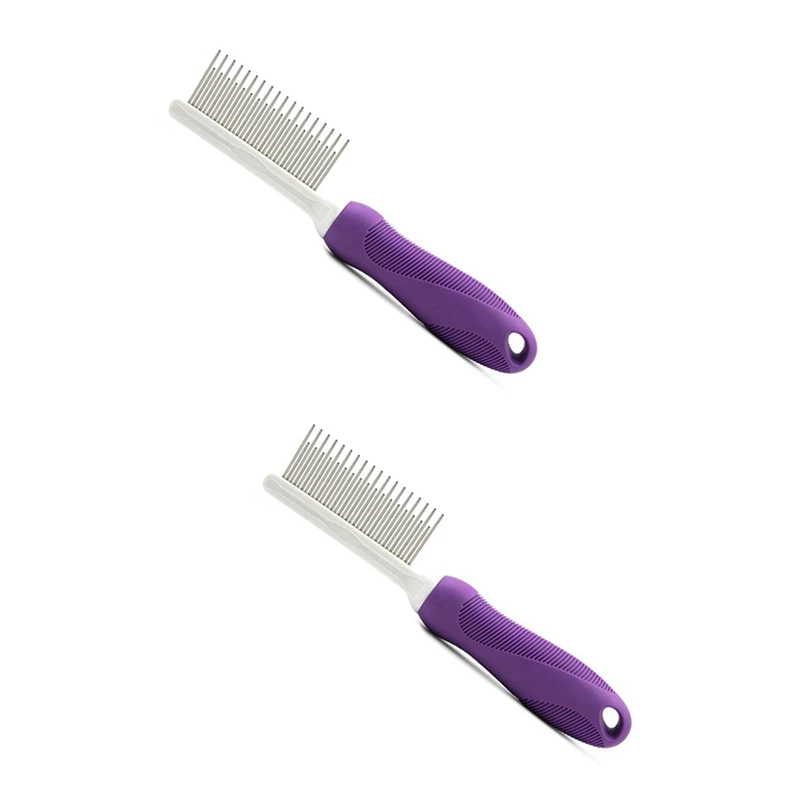 Pet Comb For Dogs And Cats, Stainless Steel Teeth, Ergonomic Handle, Universal Grooming Tool, Easy To Clean