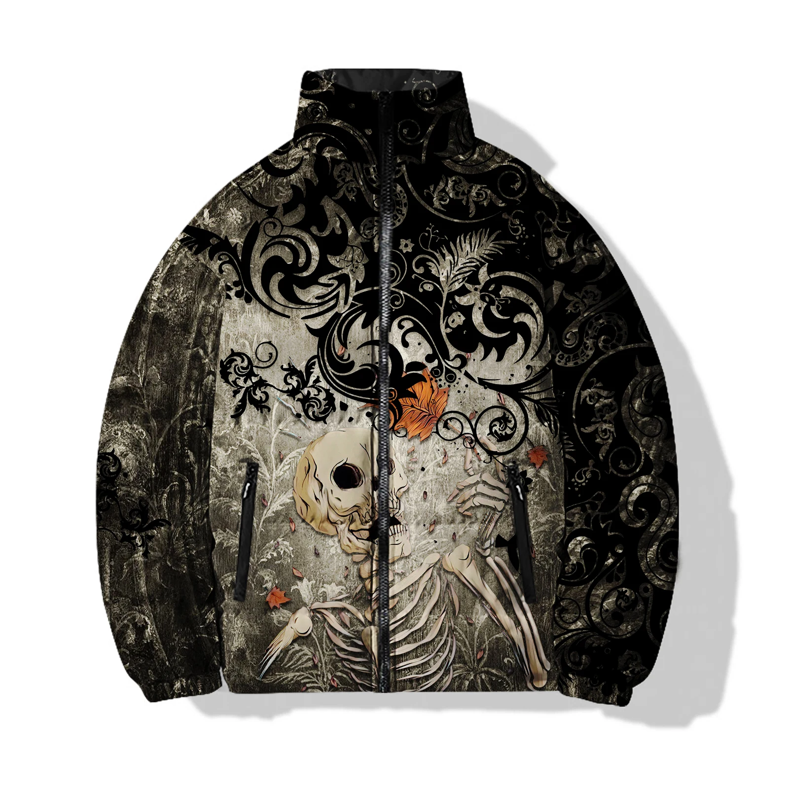 Skull abbigliamento uomo 2024 felpe fresche scheletro stampa 3D Parka inverno uomo calore decente cappotto freddo da uomo per Parka invernali