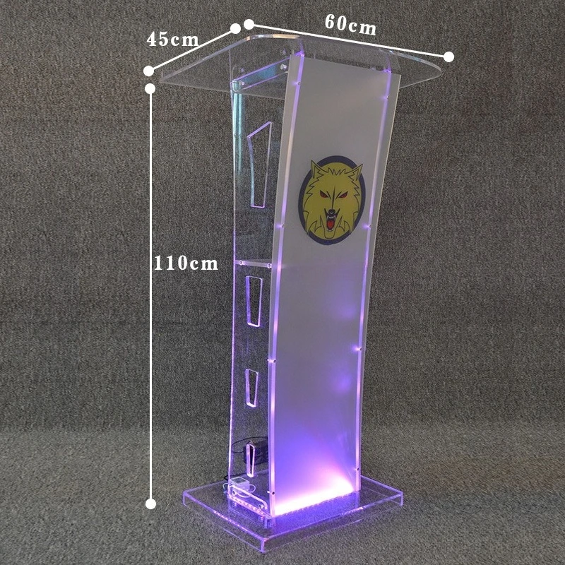 Acrylic transparent podium, podium, illuminated parking booth, conference host