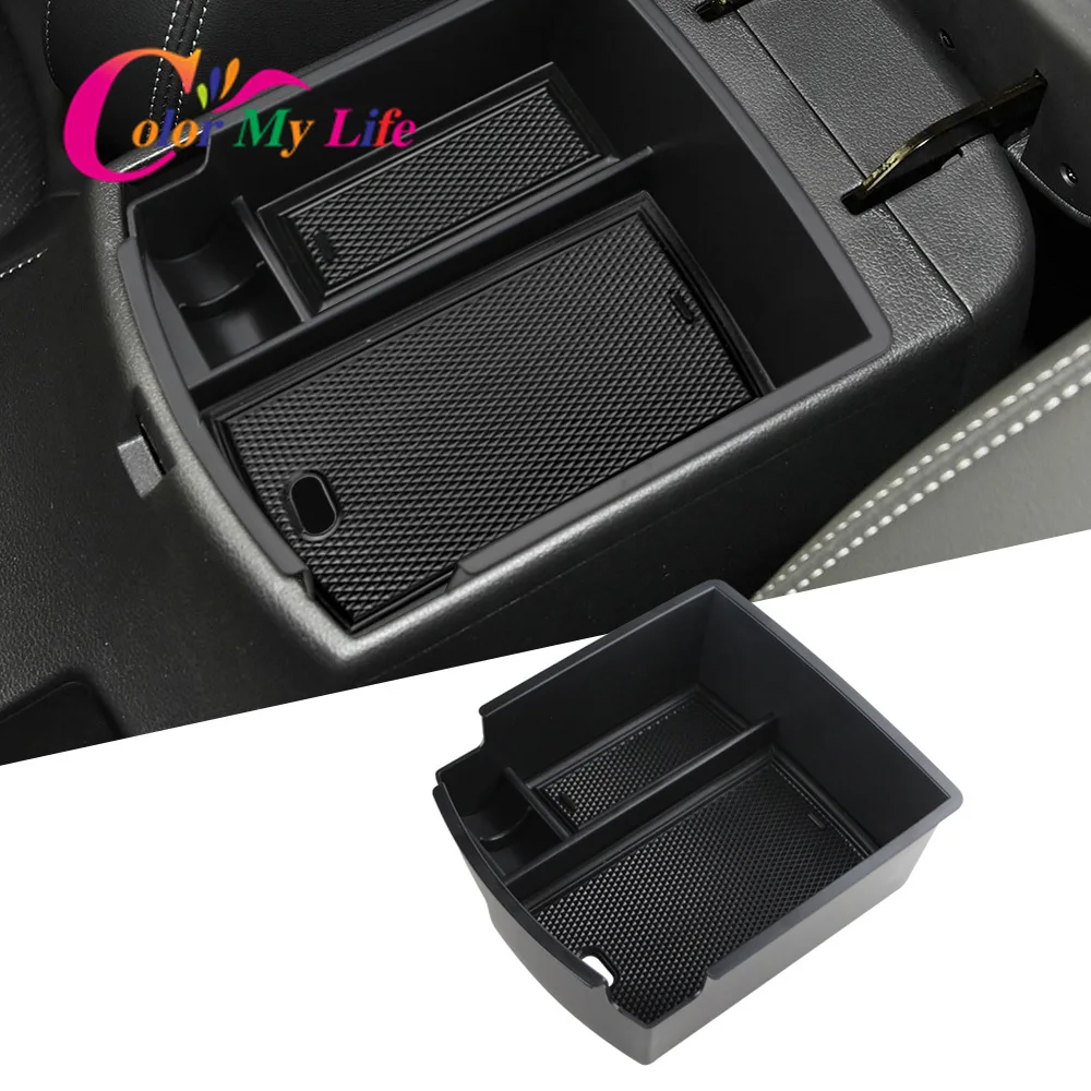 Car Armrest Stowing Tidying Box Storage for Hyundai Kona 2018 - 2022 ABS Center Console Organizer Phone Holder Tray Container