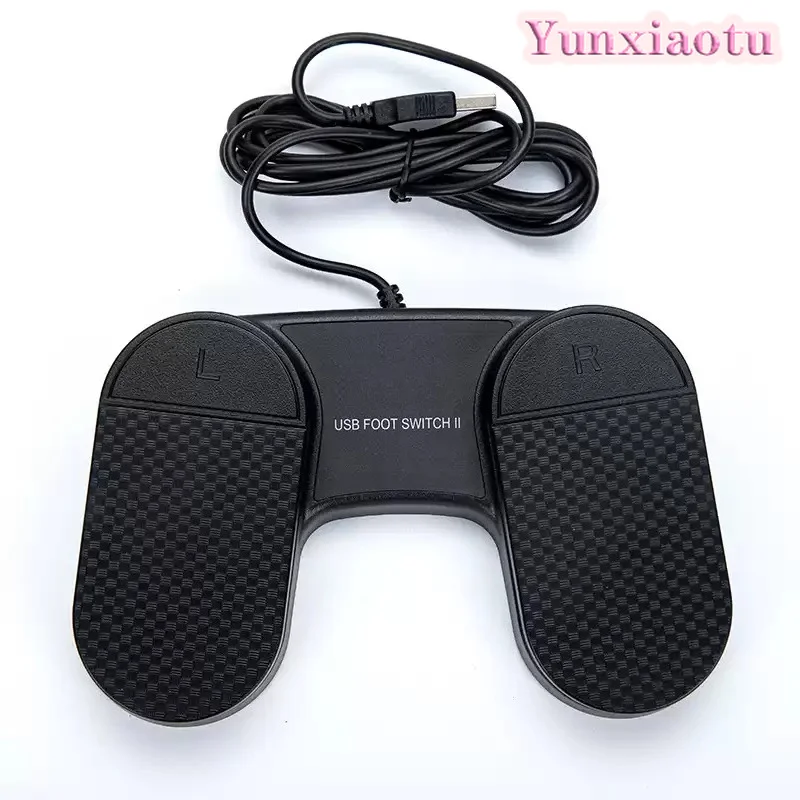 Dual USB Game Foot Pedal Switch, Metal Pedal Supports Keyboard & Mouse Simulation