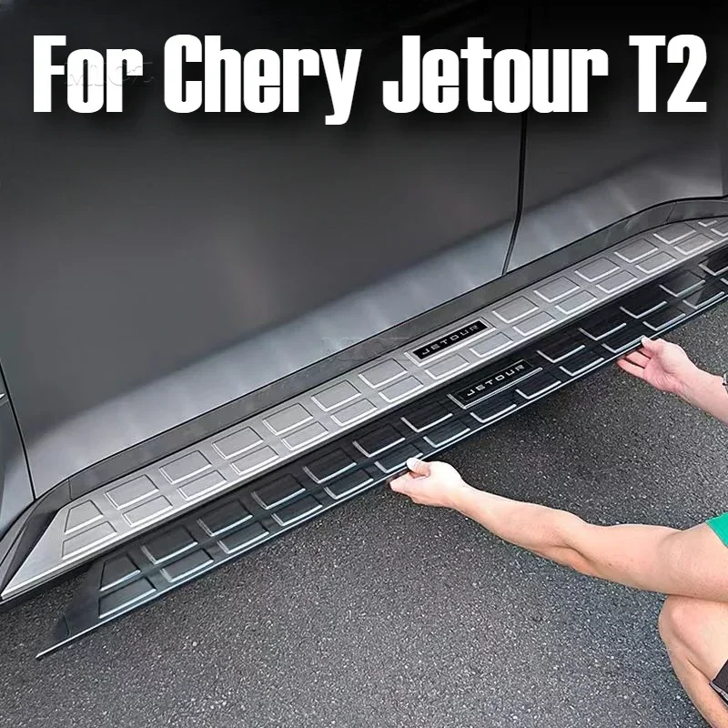 

Для Chery Jetour T2 2023 2024 2025 аксессуары для стайлинга автомобилей порог педаль протектор наклейки из углеродного волокна
