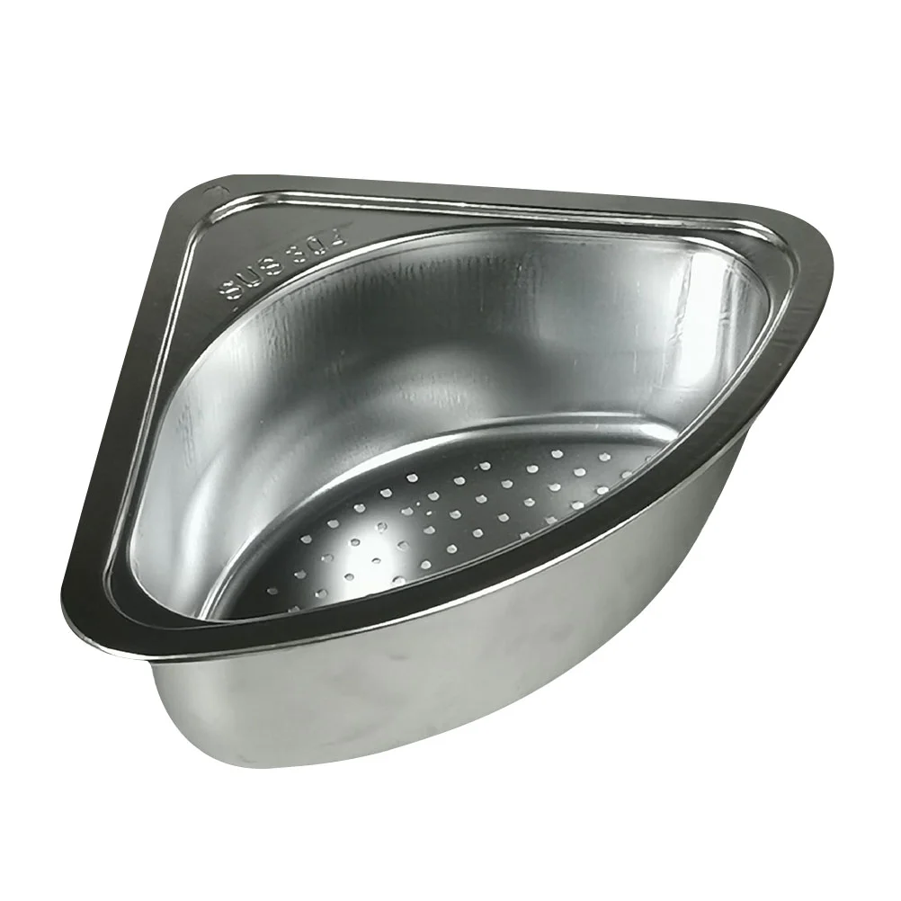 

Sink Drainer Basket Drainage Rack Water Trough Tray Triangle Filter Washing Stainless Steel Fruits