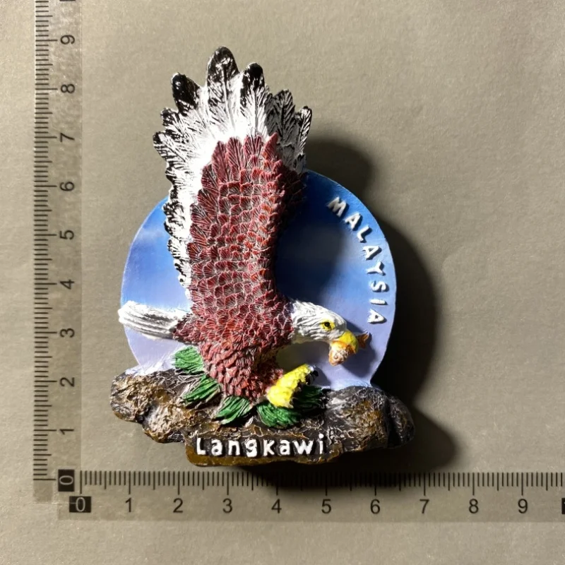 ماليزيا، جزر لانجكاوي، ثلاثية الأبعاد الإبداعية، النسور الحيوانية، الهدايا التذكارية السياحية، الحرف اليدوية، مغناطيس الثلاجة