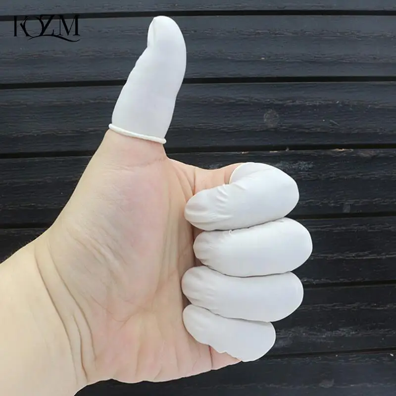 20pcs Disposable Anti Static Rubber Latex Finger Cots Eyebrow Extension Gloves Practical Off Eyelash Extension Tool Accessories