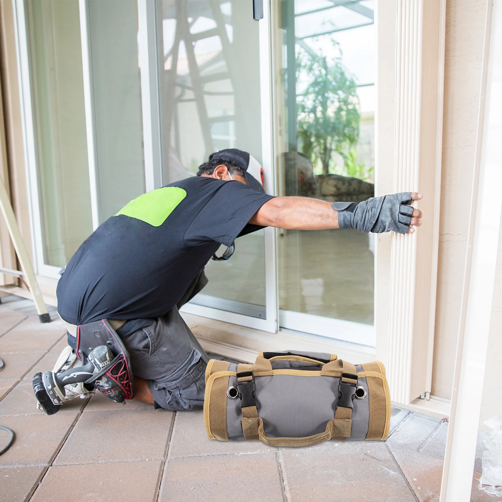 

Electrician Tool Bag Roll Up Oxford Cloth Heavy Duty Tool Roll Pouch Organizer Wrench Storage for Workshop Carpenter