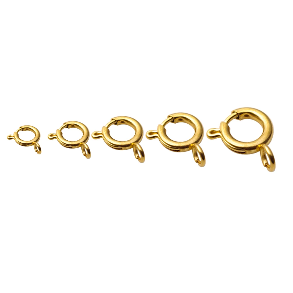 5pcs Stainless Steel Gold Round Claw Spring Lobster Clasps Hooks For Bracelet Necklace Connectors DIY Jewelry Making Supplies