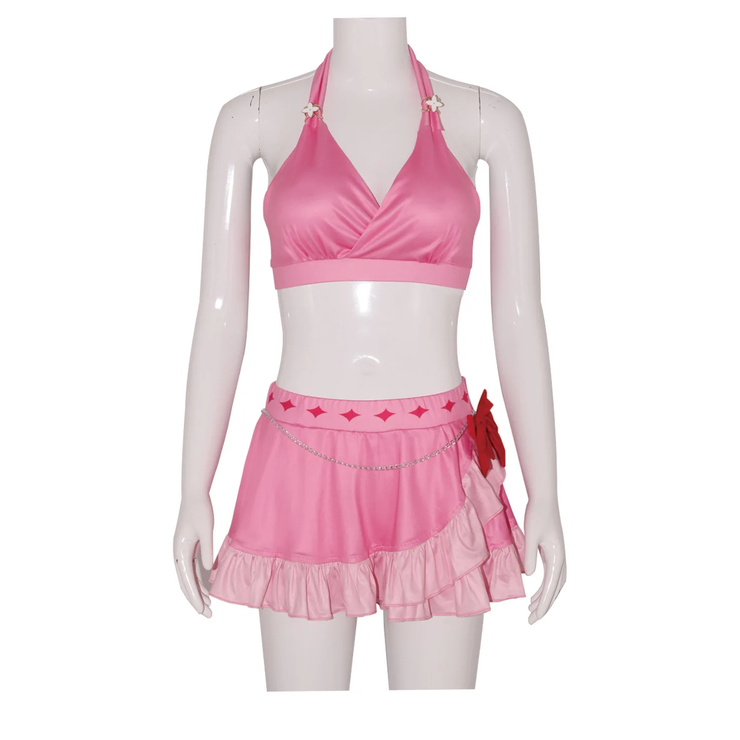 Traje de baño de fantasía para mujer, traje de baño rosa de Anime, juego de rol, ropa de Alicia, Rebirth, Halloween