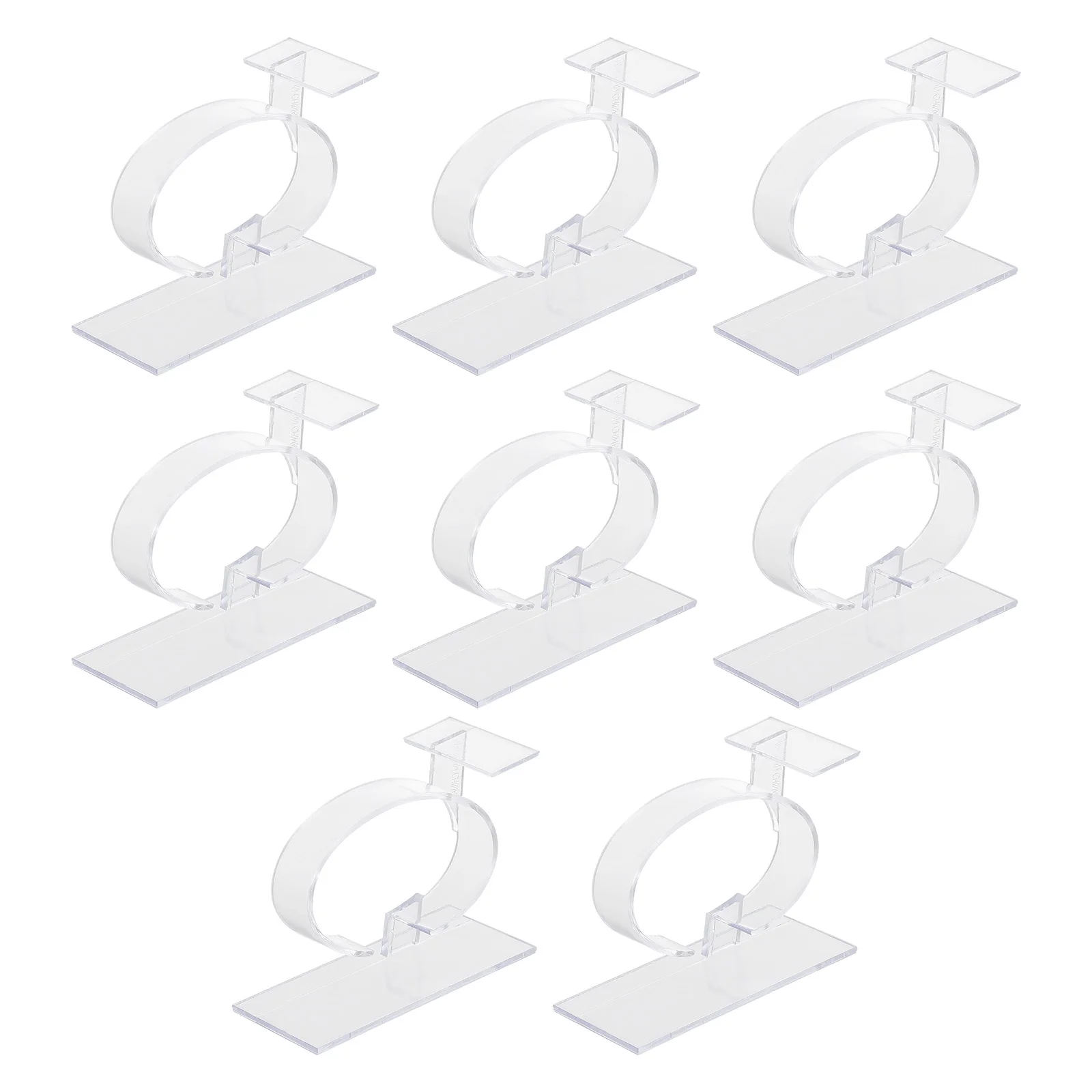 

8 Pcs Plastic Watch Organizer Wrist Display Rack Bracelet Holder White Clear Stand