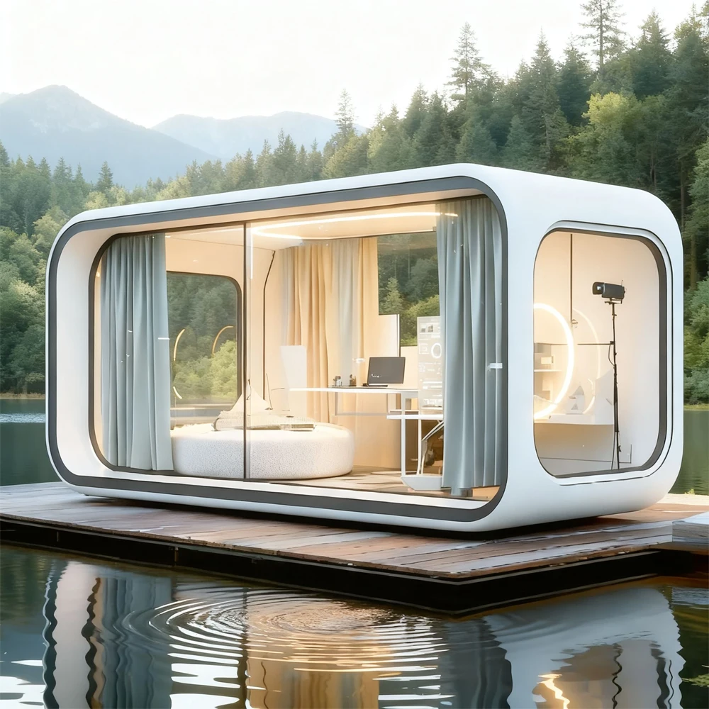 Cheap Prefab Popular Mini Apple Cabin House Quick Build Prefabricated Portable 20Ft 40Ft Office Pod Waterproof Container Home