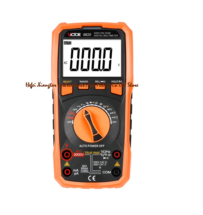 VICTOR 9820 VC9820 AC/DC digital multimeter NCV 6000 counts display multimeter High Voltage 2000V multimeterTrue RMS