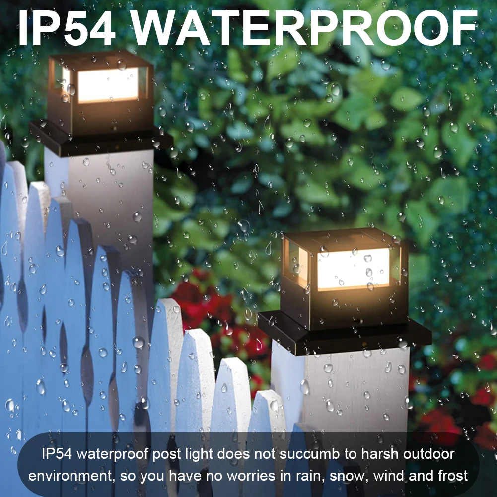 LED Solar Column Light Waterproof Solar Lights Post Deck Lamp Outdoor Column Patio Fence Light Villa Garden Decor Solar Lamp