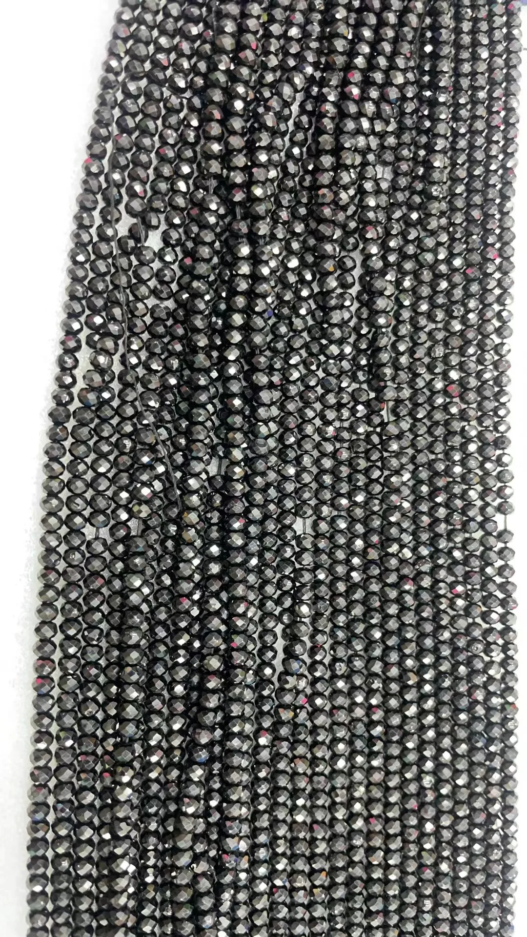 Black pointed crystal bead cut angle 3x4 lengt 39cm