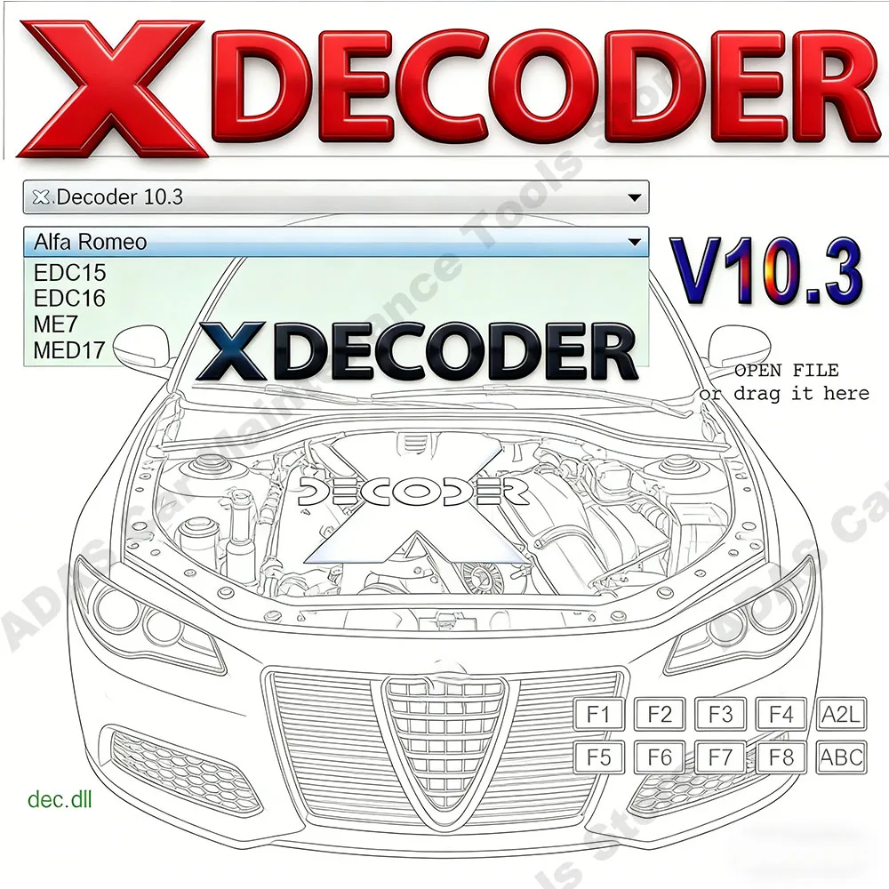 Xdecoder 10.3 obd2 scanner with Keygen DTC Remover Crack DTC OFF Delete Software Full Verison for Hyun/dai/VAG EDC15 EDC16 EDC17