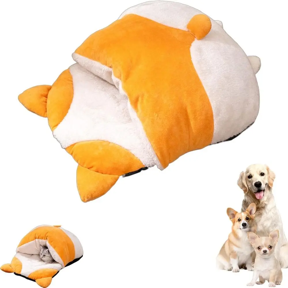 Soft Plush Sleep Zone Cuddle Cave Cat Sleeping Bag Comfortable Pet Snuggle Sack Winter Sleeping Bag Nest 360°wrap Fleece Cotton