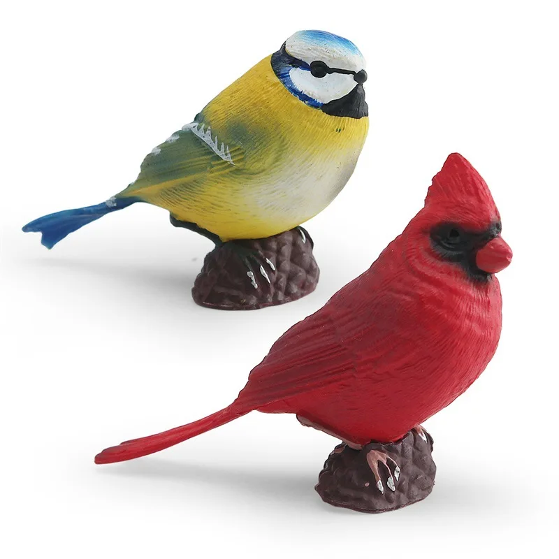 Realistic Wild Bird Models Northern Cardinal Static Bird Figures Miniature Wildlife Animal Models Desktop Decoration Craft