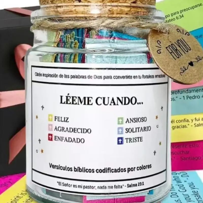 Bible Verse Jar Spanish Scripture Prayer Hope Bible Verse Jar Positive Thinking Emotional Support Scripture Prayer