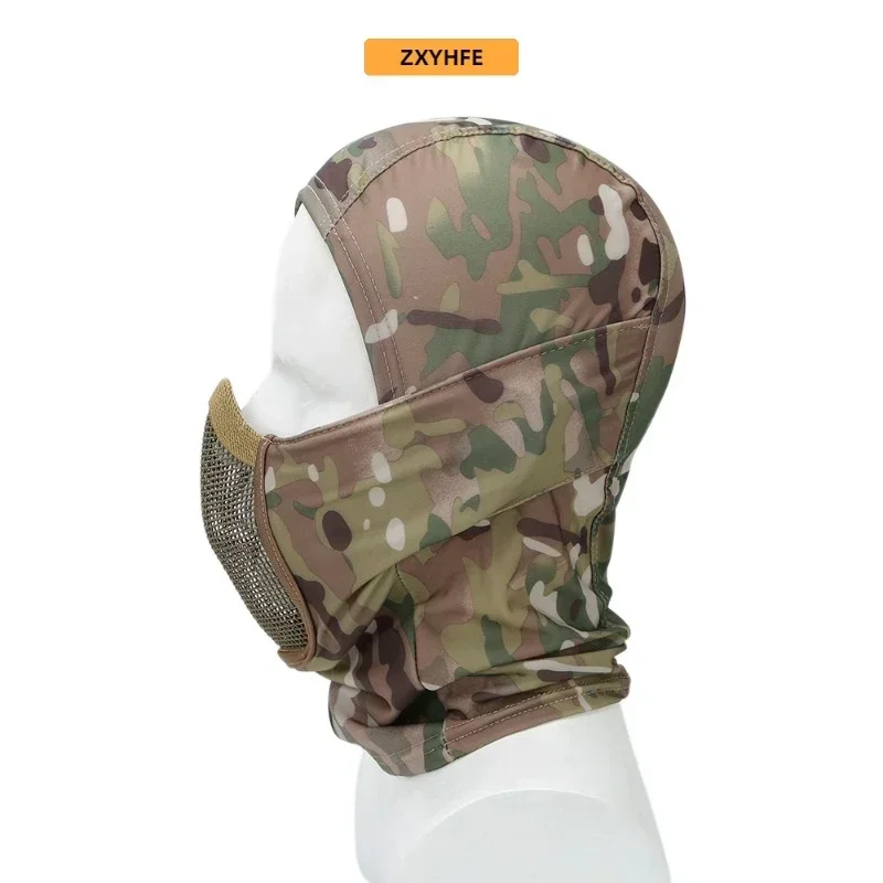 ZXYHFE-mascarillas tácticas de caza, casco protector de seguridad CS, gorra de juego de guerra, malla de acero, Airsoft, Paintball, equipo de tiro