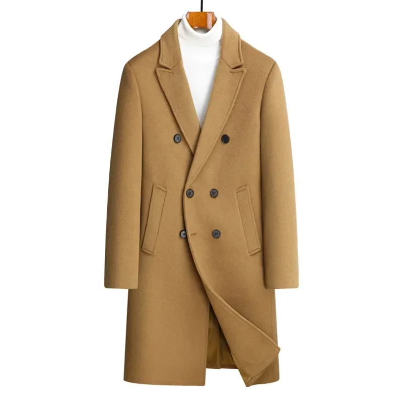 Woolen coat for men, long double breasted woolen coat, casual suit collar coat, mens coat. double breasted coat men.men coats.