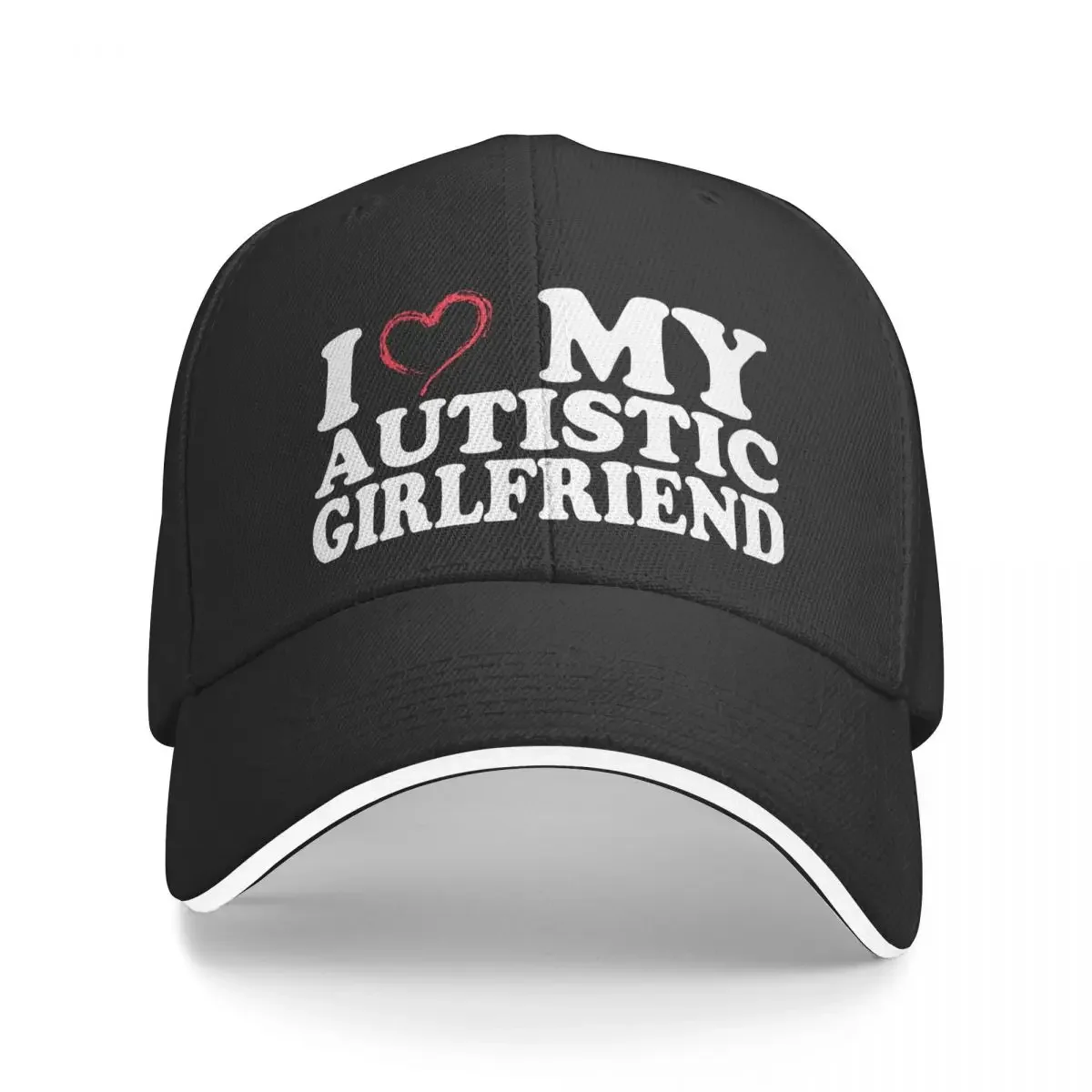 I Love My Autistic Girlfriend I Heart My Autistic GF Baseball Cap Anime Hat Trucker Cap Girl'S Hats Men's