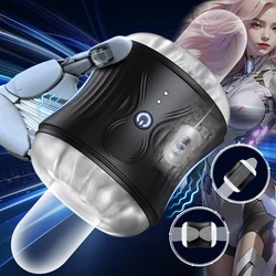 Automatic Masturbation Cup Dual Channel Glans Vibrator Blowjob Pussy Vagina Masturbators Machine Sex Toys Adult Goods for Man 18