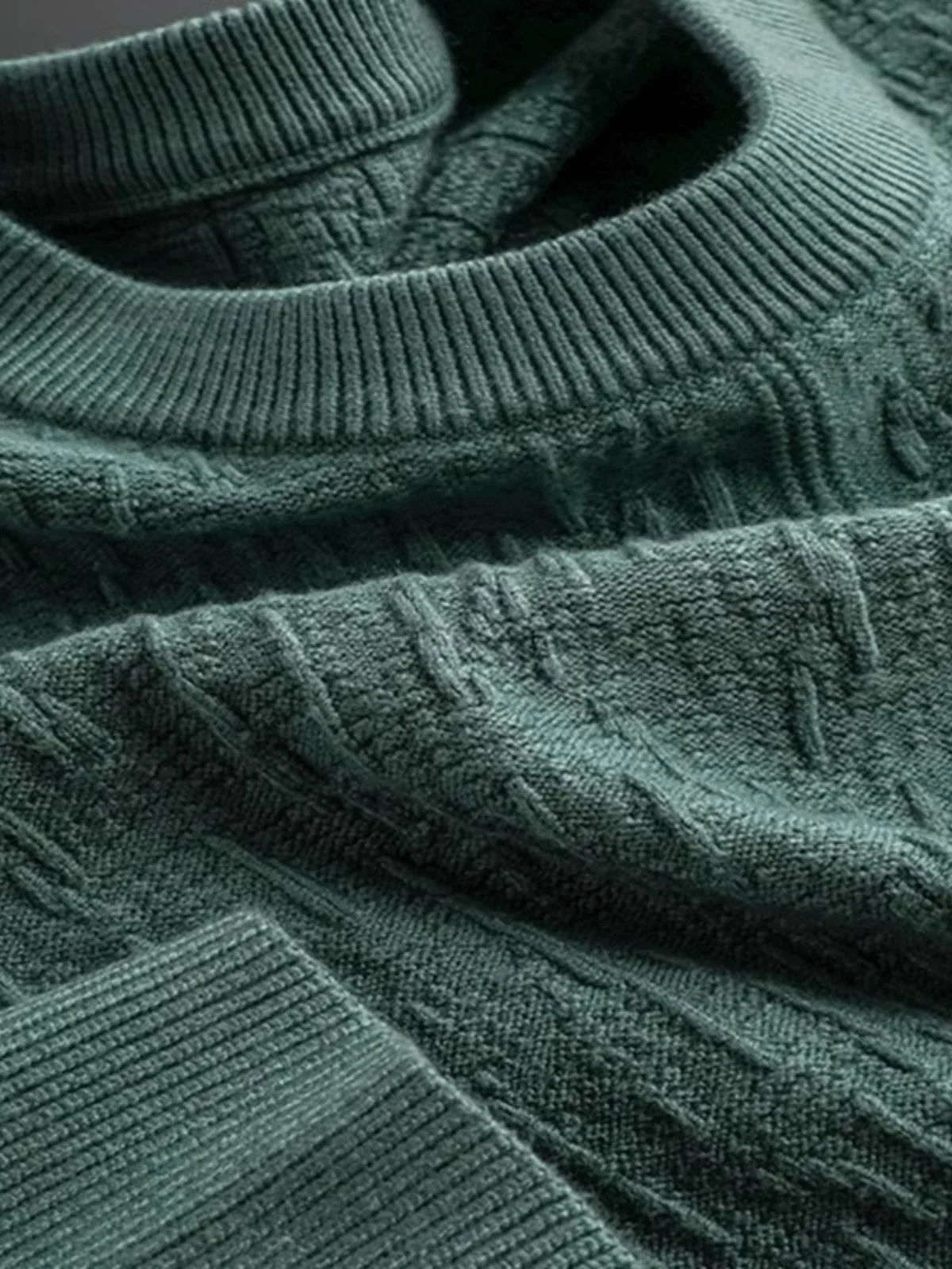 

Loose Fit Long Sve round Ne Knitted Sweater Men's Casual Base Layer irt Youth Faionable Autumn Winter Thermal Texture