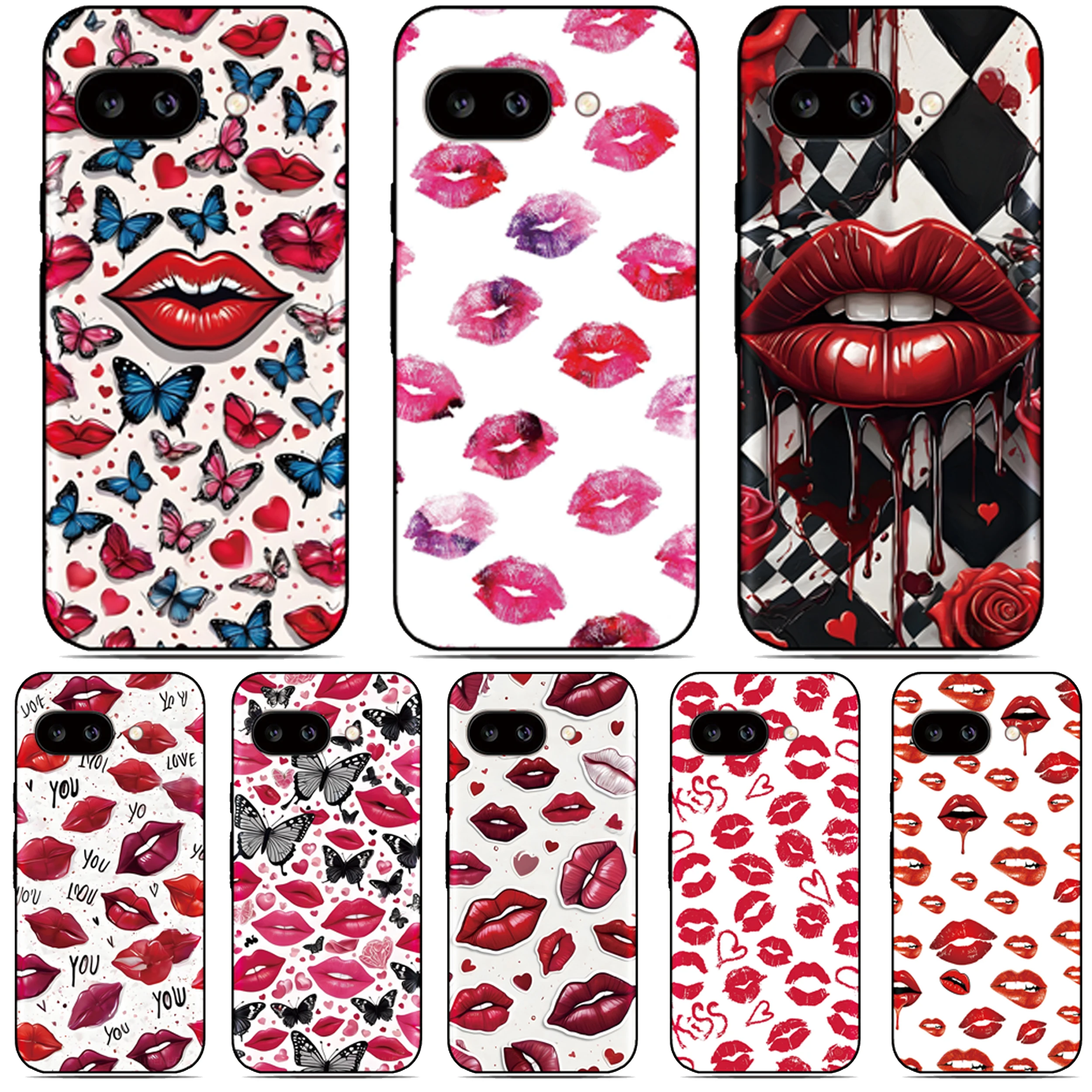 Kiss Lip Hear Back Cover For Ulefone Note 20 19 18 Ultra 15 16 17 13P 12P 11P 10P 10 12 14 Nothing CMF Phone 1 2 Pro 2a Case