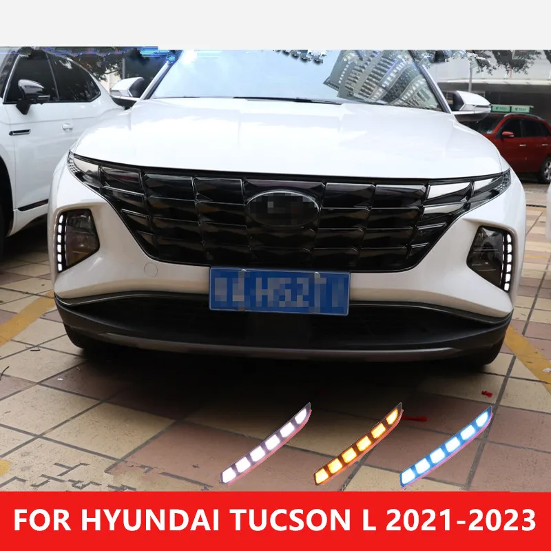 FOR HYUNDAI TUCSON L 2021-2023 Fog light modification front fog cover lamp assembly LED lens accessories Front fog cover lamp