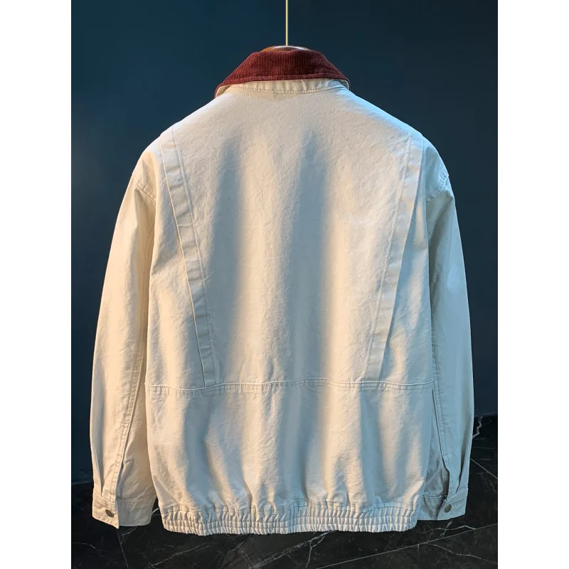 

Куртка с лацканами с цветными блоками, мужской кардиган на молнии, повседневная куртка, тренд 2026, новая осенняя мужская одежда