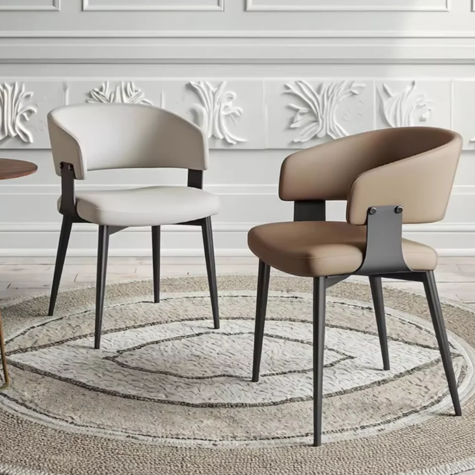 High-end Steel Dining Chair with Backrest for Home Dining Table Wedding Appropriate