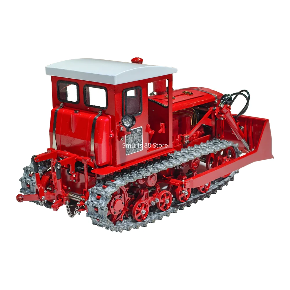 

1/12 Dongfanghong Bulldozer Tractor Model Full Metal Bulldozer Remote Control Dynamic Chain Rail Car Model Toys Hydraulic Lift