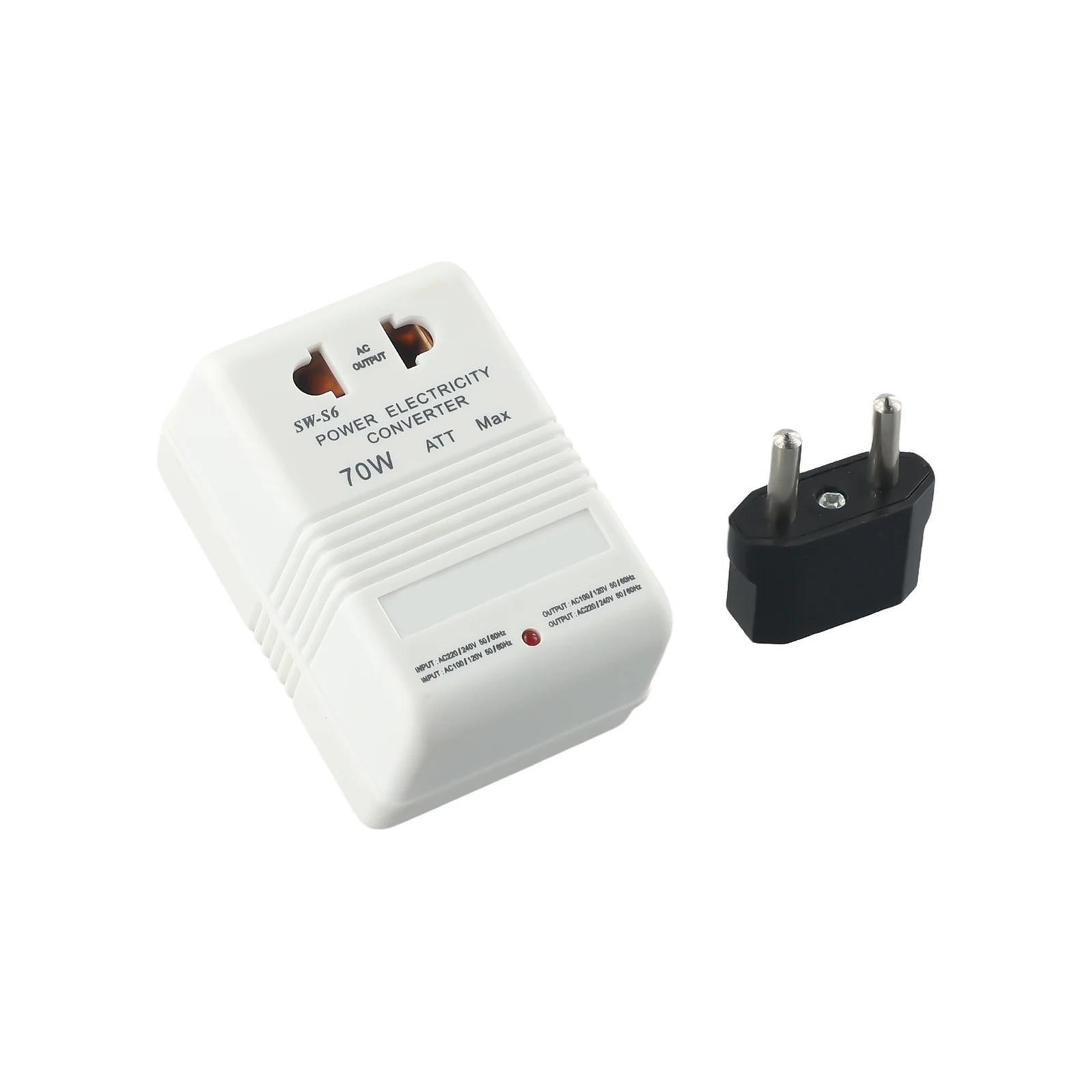 Pratical High Quality Nice Transforme Voltage White+black 70W Electrical Equipment Step-Up&Down (2.9 X 1.9 X 1.57)\