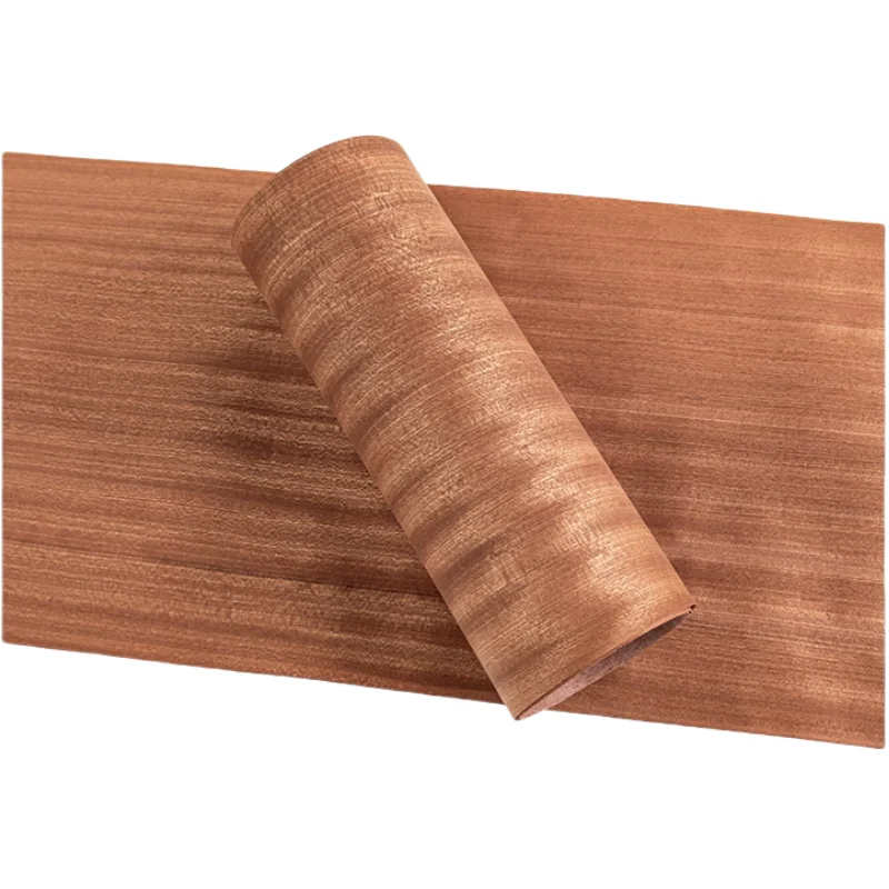 Natural Sapele Wood Veneer, 2 Pieces, for Furniture and DIY Woodworking, 0.2-0.3mm Thick, Straight Grain,Q/C, Light Dark Brown