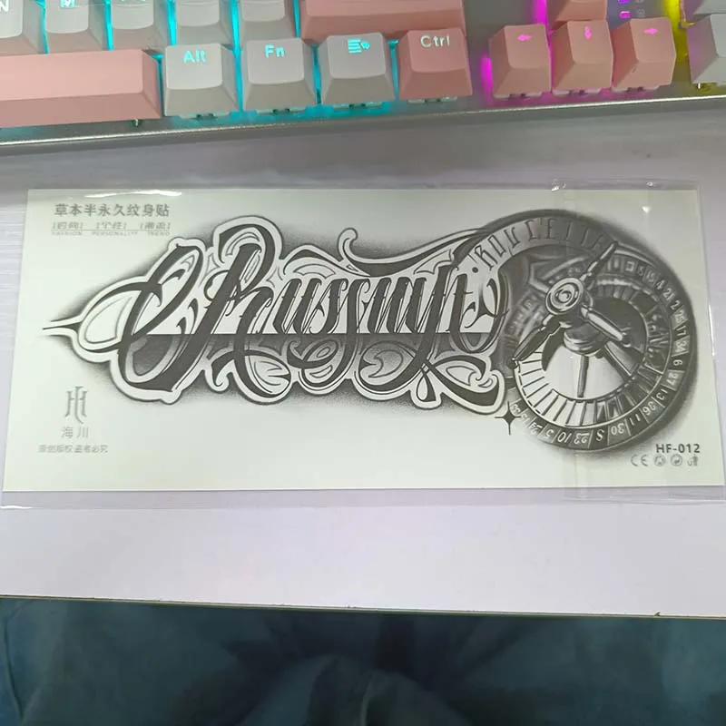 1pc Clock arm waterproof temporary tattoo sticker, lasting 1-2 weeks, simulates semi-permanent fake tattoo