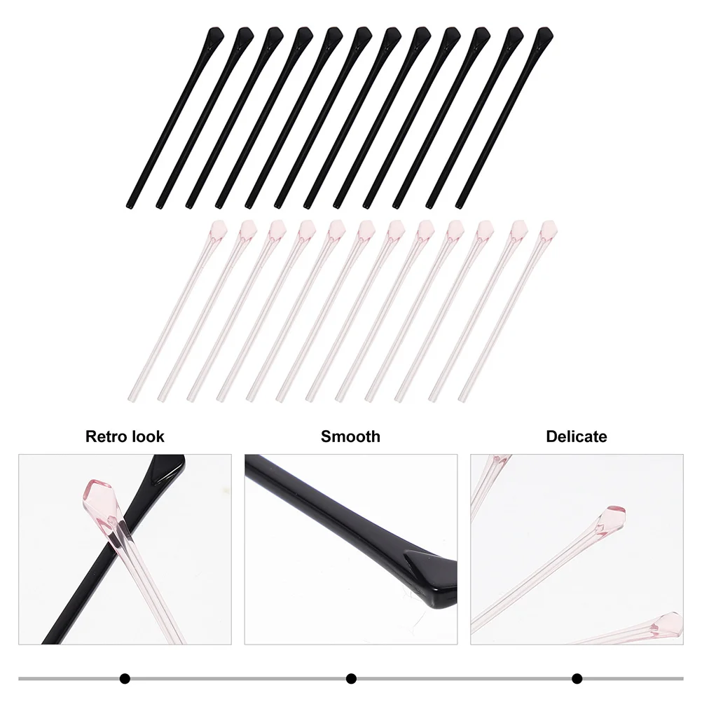 

12Pairs Silicone Eyeglass Leg Covers Anti-Slip Elastic Replacement End Tips for Glasses Sunglasses Reading Glasses Accessories