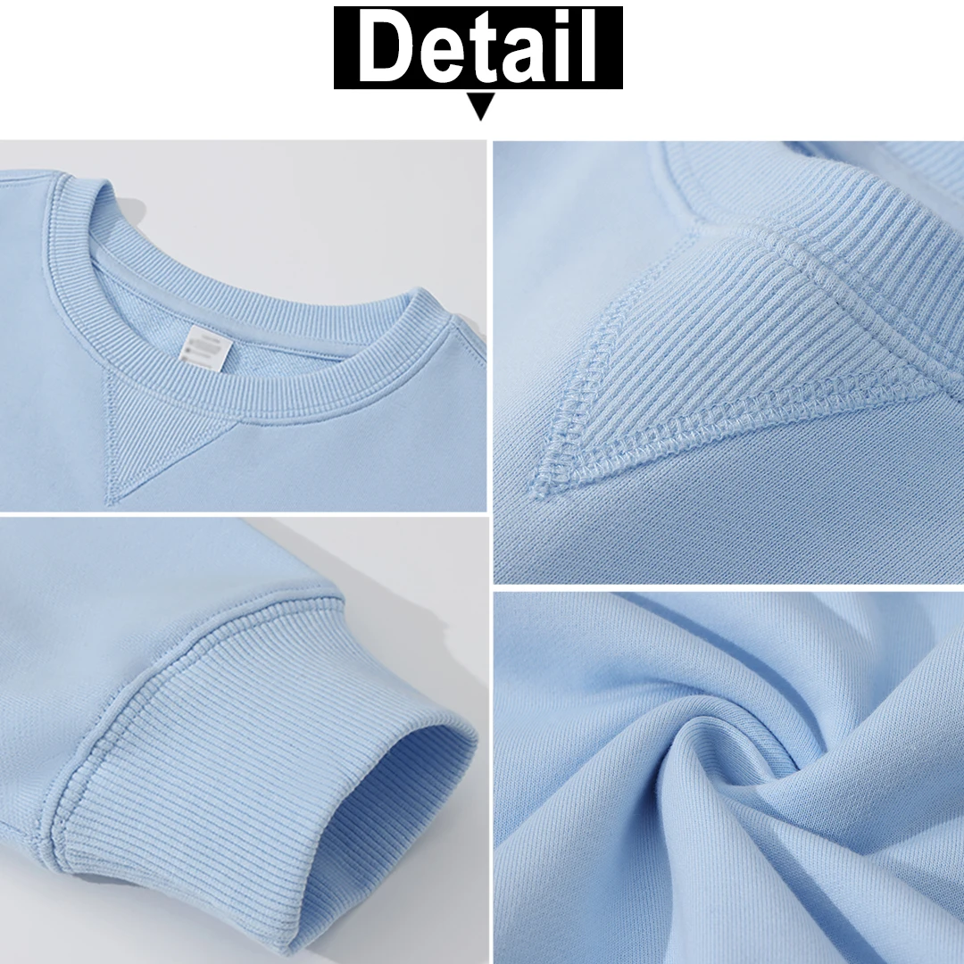 Felpe girocollo in cotone 100% da uomo personalizzate Stampa Design Modelli logo Felpe con cappuccio 380gsm Tendenza moda Maglione Tuta Top
