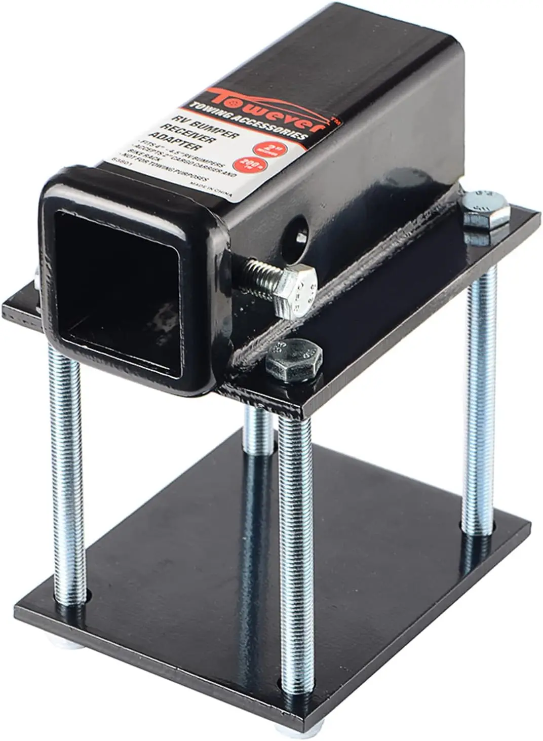 

83801 RV Bumper Hitch Receiver 2 inches Adapter for 4-4.5 inches Travel Trailer Rear Bumper