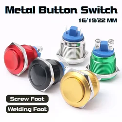 16mm 19mm 22mm Metal Oxidized Push Button Switch Reset 1NO Press Button Screw Terminal Momentary Red Black Blue Green