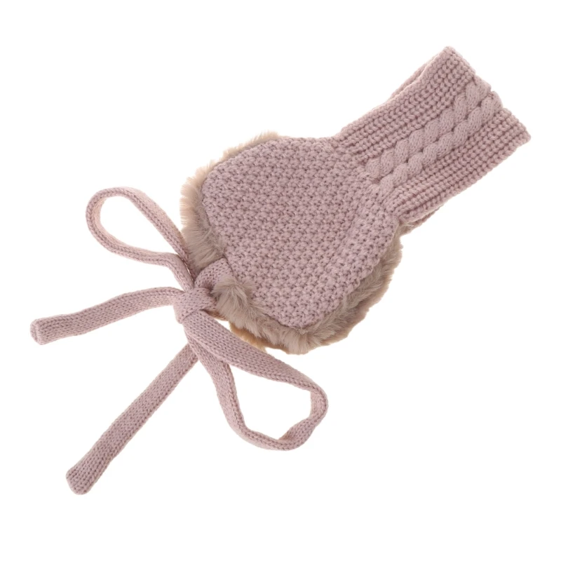 Y1UB Baby Handmade Wool Ear Knitting Warmer Crochet Headband Earmuffs Kids Earflap