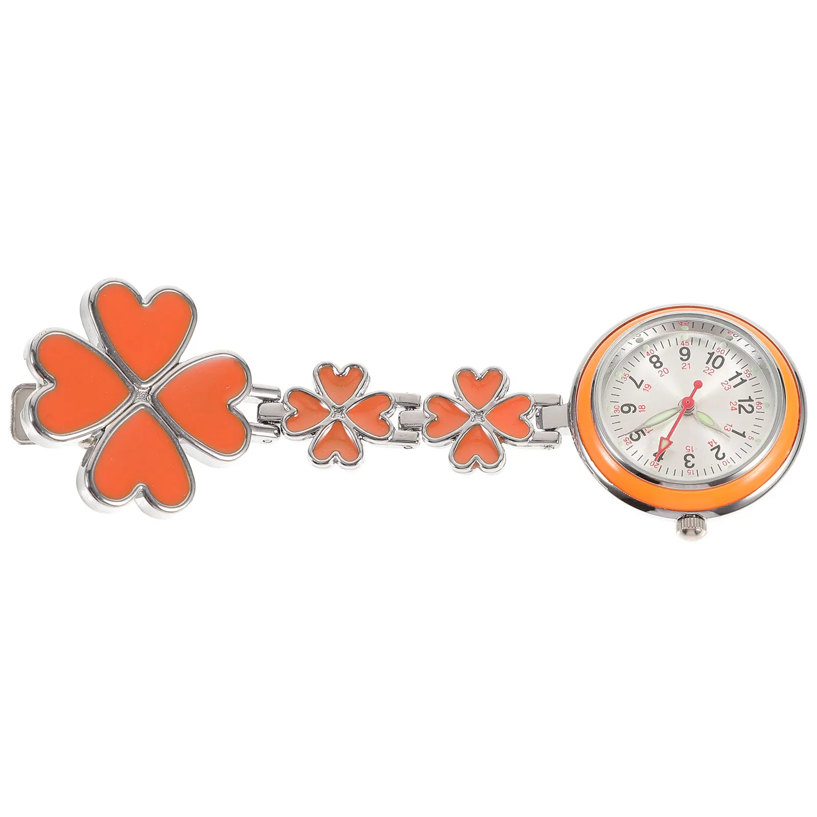 

Nurse Pocket Rose Pattern Luminous Clip-On Fob Watch For Nursing Students Doctors Lightweight Practical Timepiece Hanging