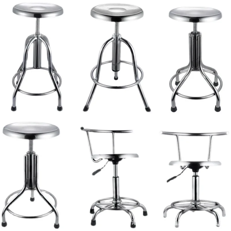 Stainless steel round stool Hospital lift chair Surgical stool Rotating workshop Factory assembly line stool School laboratory s