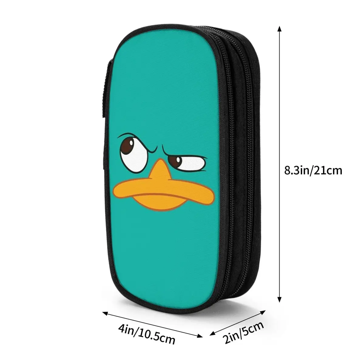 Fun Perry The Platypus Cartoon Face Pencil Cases Pencil Box Pen Holder for Student Bags School Supplies Gifts Stationery