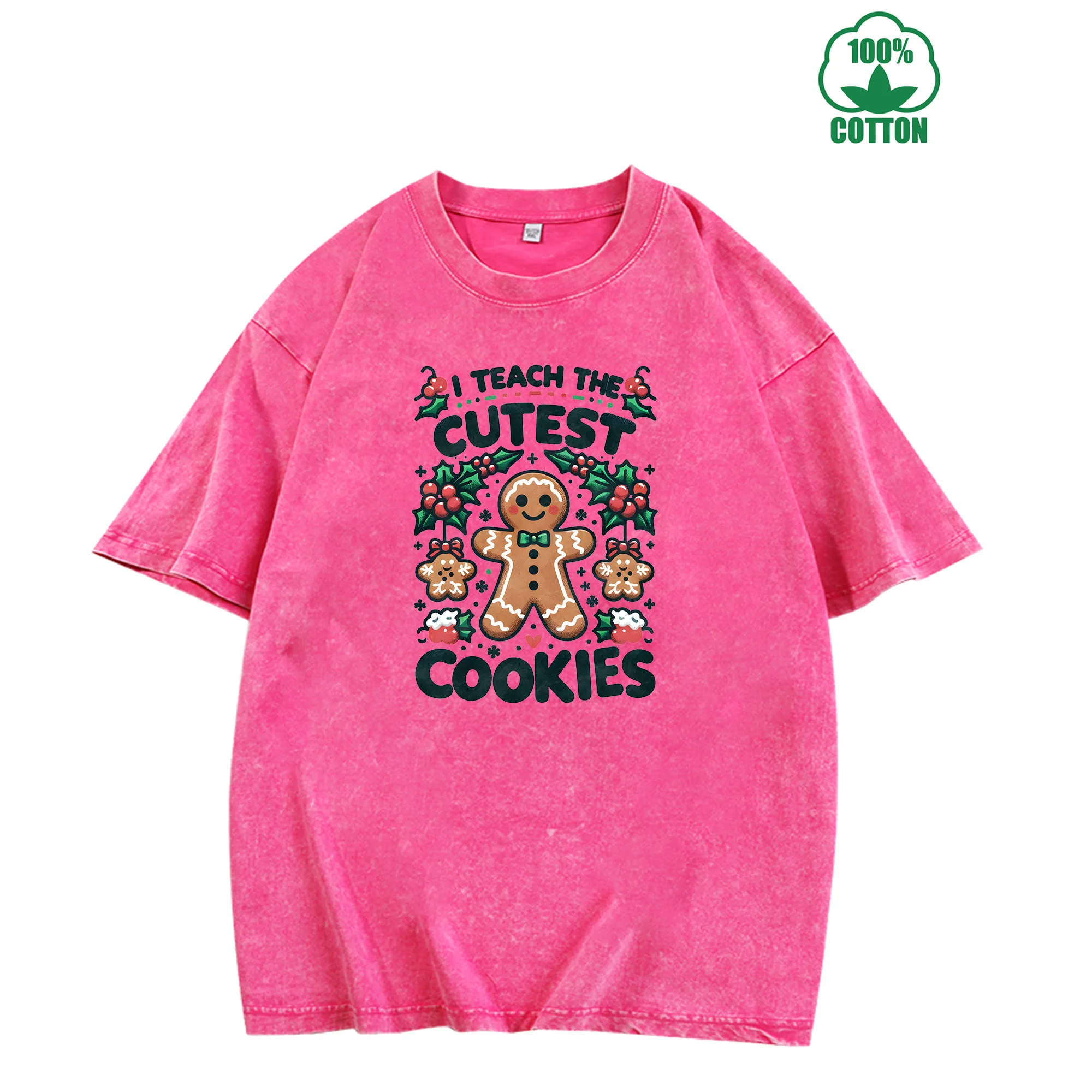 

Cutest Cookies Graphic Print Vintage Washed T-Shirt 230g 100% Cotton Unisex Comfortable Oversized Streetwear