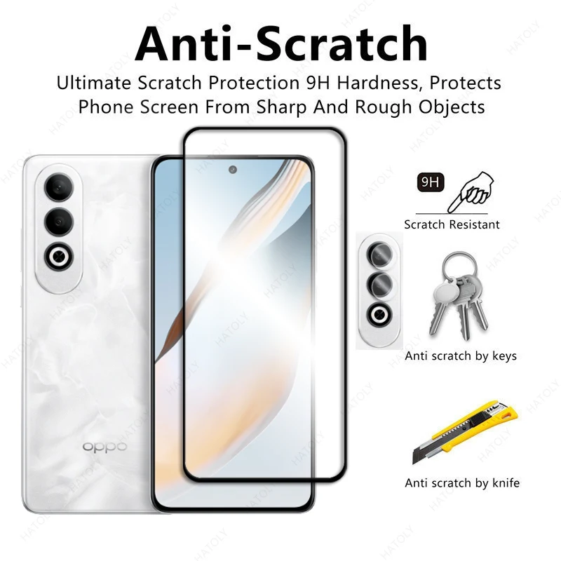 Front Glass For Oppo K12 Plus Screen Protector Black Edge Protective Film For Oppo K12 Plus Camera Protector For Oppo K12 Plus