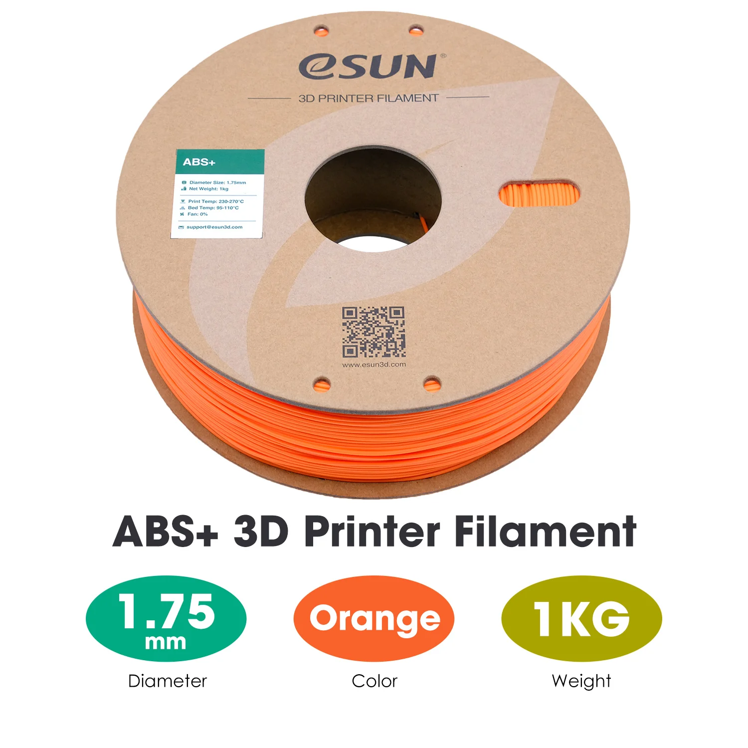 eSUN Filamento per stampante 3D 1,75 mm 1 kg ABS + filamento per stampa in plastica 3D Bobina da 2,2 libbre Materiale per stampa 3D per stampante 3D